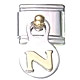 Dangle letter - N - 9mm classic Italian charm